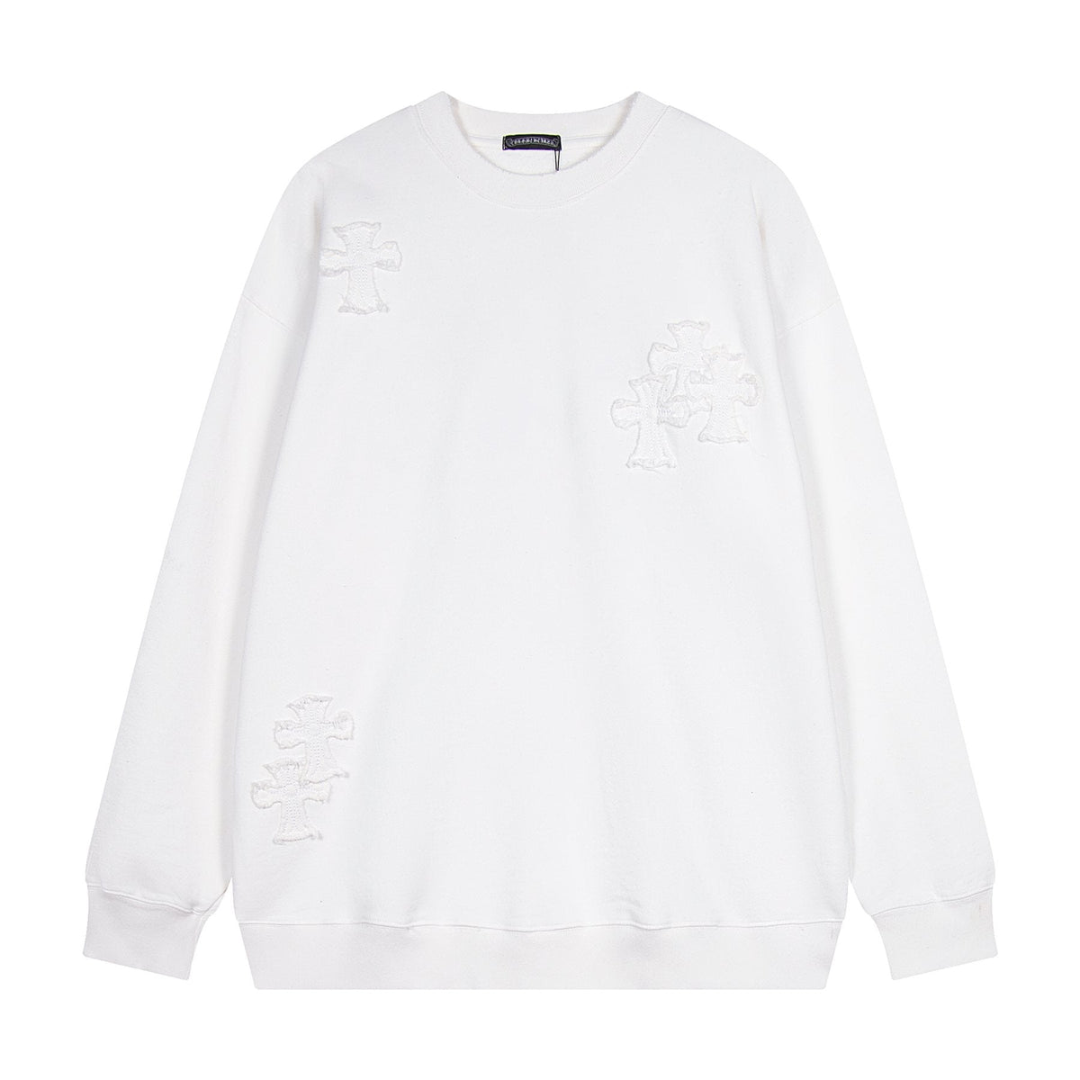 Chrome Hearts Rhinestone Horseshoe Applique Crewneck Sweatshirt — front